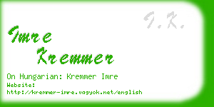 imre kremmer business card